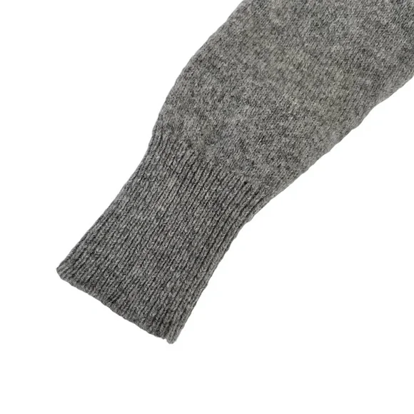 J. Crew 100% Wool Tipped Sweater Tunic Grey Stripe - Picture 8 of 9